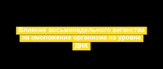 Влияние восьминедельного веганства на омоложение организма на уровне ДНК